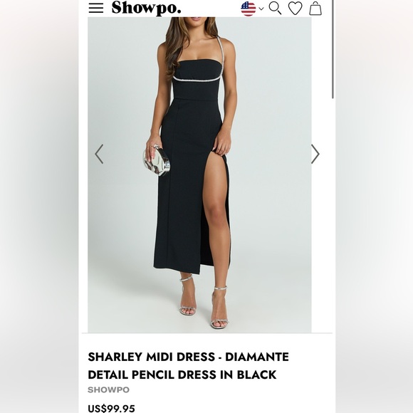 Showpo. Dresses & Skirts - Showpo Black Maxi Pencil Dress with Slit